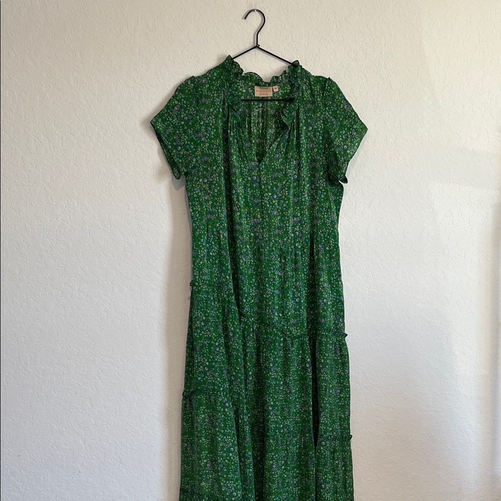 Rungolee Green Floral Printed Maxi Dress